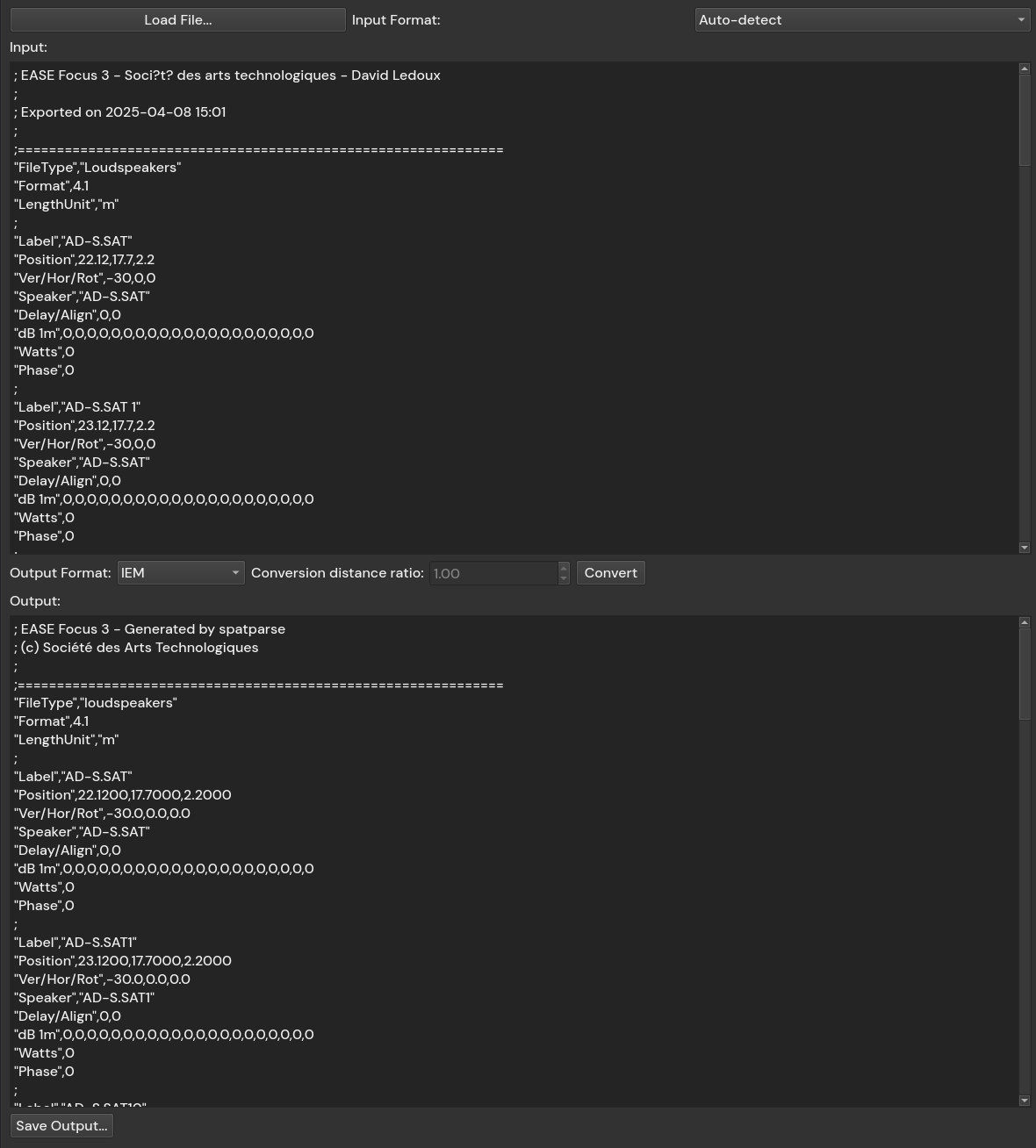 Spatial Speaker Layout Converter